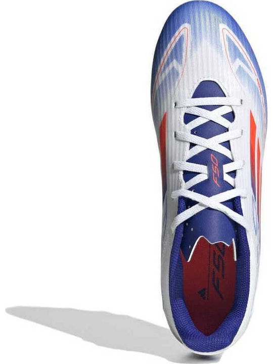 adidas F50 Club Football Shoes with Cleats Cloud White / Solar Red / Lucid Blue