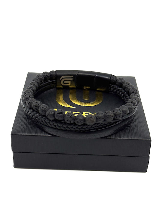 Legend Accessories Men's Leather Bracelet 23cm