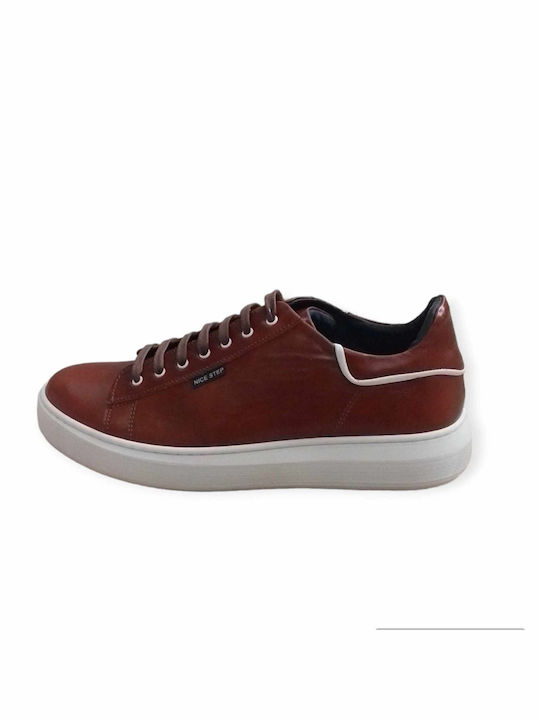 Nice Step Men's Leather Casual Shoes Tabac Brown