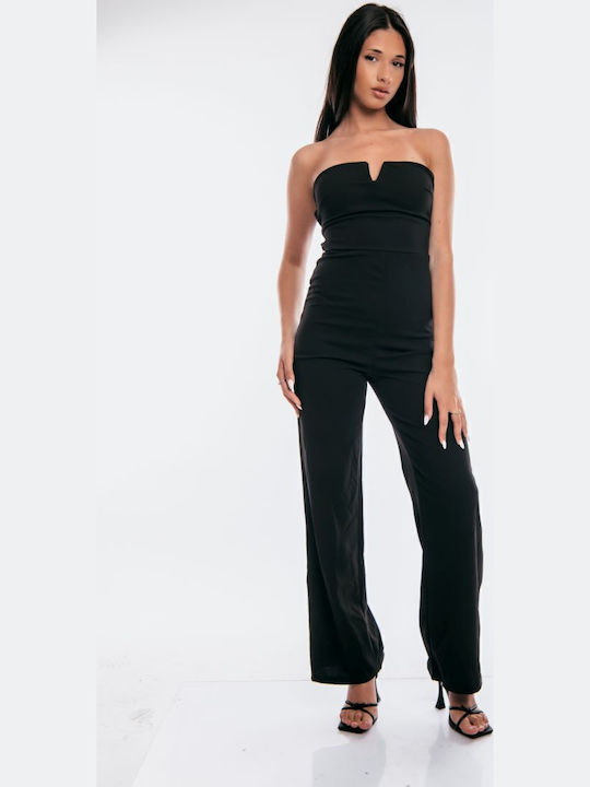 Γυναικεία Strapless Ολόσωμη Φόρμα Μαύρο
