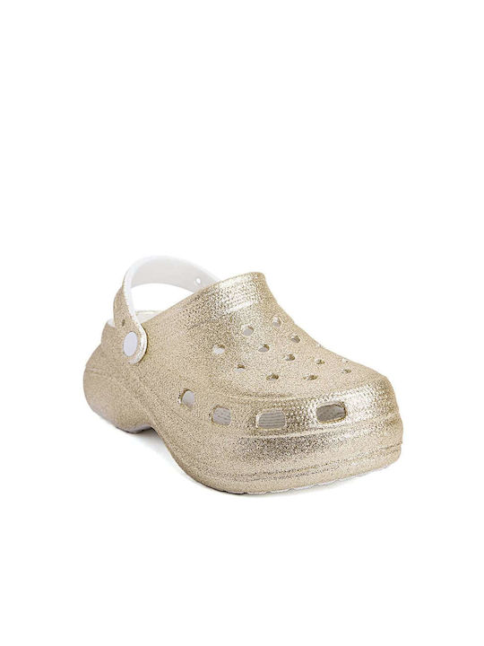 Perforated Women's Clogs Gold