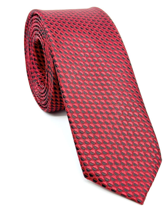 Legend Accessories Ανδρική Γραβάτα με Σχέδια σε Κόκκινο Χρώμα