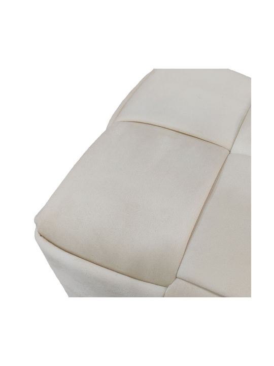 Stool For Living Room Upholstered with Velvet Jisko Beige 38x38x40cm