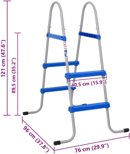 vidaXL Pool Ladder made of Plastic Blue