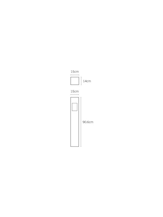 VK Lighting Κολωνάκι LED 12W 90.6x90x14cm VK Lighting Κολωνάκι LED 12W 90.6x90x14cm
