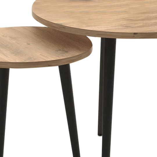 Rund Couchtisch Roma Holz Color Oak 2Stück B60xT60xH46cm