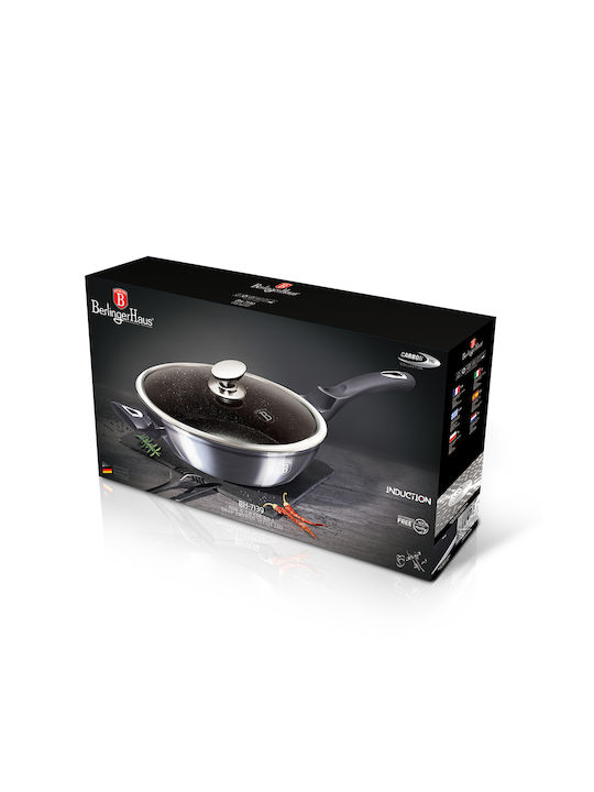 Berlinger Haus Metallic Line Tigaie Din Aluminiu Cu Capac Cu Acoperire Din Piatră 32cm