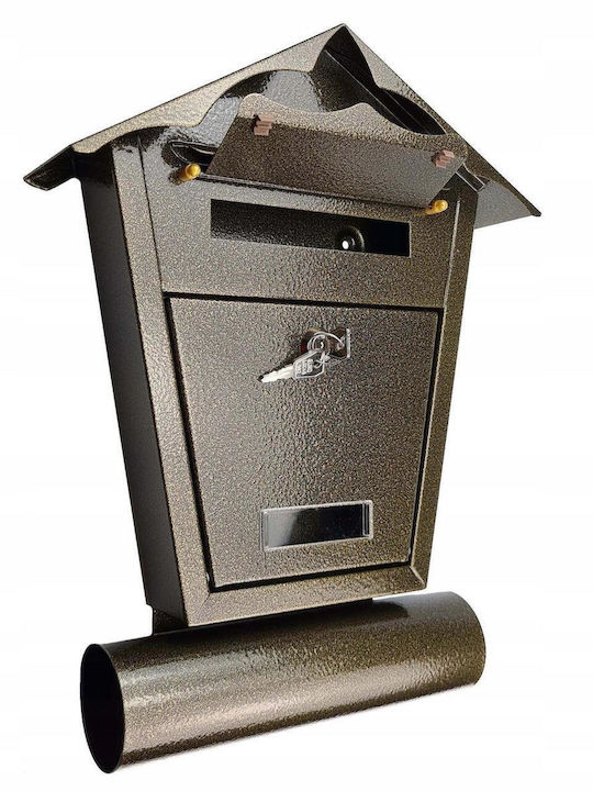 Damech Cutie Poștală pentru Exterior Metalic în Culoarea Auriu 29.5x7.5x37.5cm