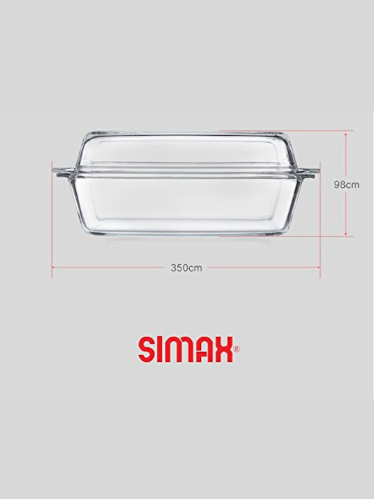 Simax Oală Dreptunghiulară de Sticlă 2.8lt 1buc