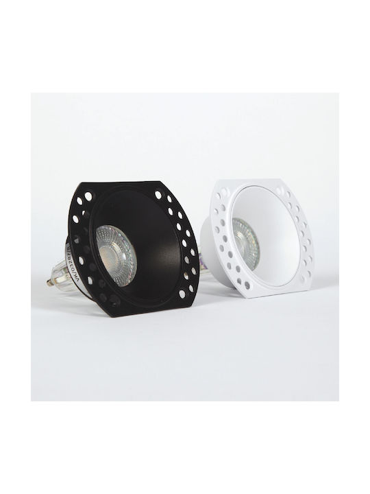 VK Lighting Round Recessed Spot Black 10.6x10.6cm. 1pcs