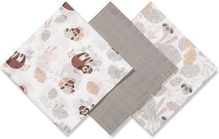Babyono Πάνες Αγκαλιάς από Μουσελίνα Grey 70x70εκ. 3τμχ