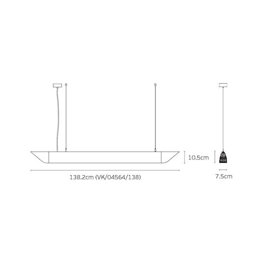 VK Lighting Commercial Linear LED Ceiling Light 36W Warm White IP20 Dimmable 138.2cm