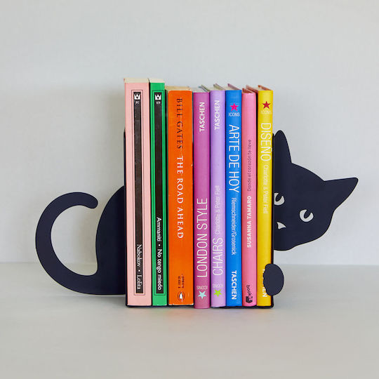 Metallic Bookend in Black Color 1pcs 13.5x10x16cm