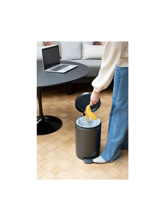 Brabantia Newicon Waste Bin Waste Plastic with Pedal Gray 12lt 1pcs
