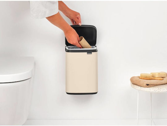 Brabantia Κάδος BO Trash Bin Απορριμμάτων Πλαστικός Μπεζ 4lt