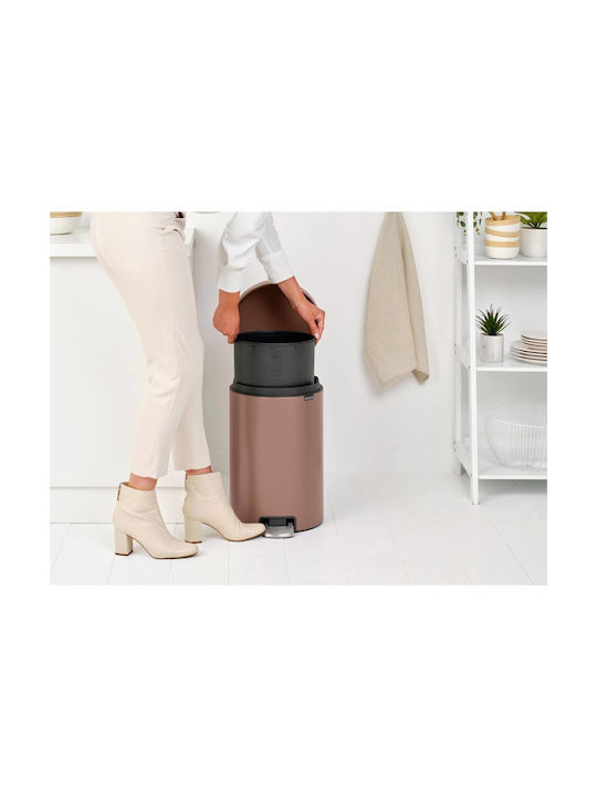 Brabantia Brabantia NewIcon Pedal Waste Bin Metallic with Pedal Brown 20L