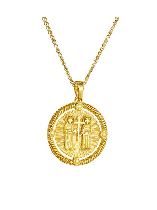 Kritsimis Pendant Kids Talisman Double Sided Constantine from Gold 14K 52RK6319-2837