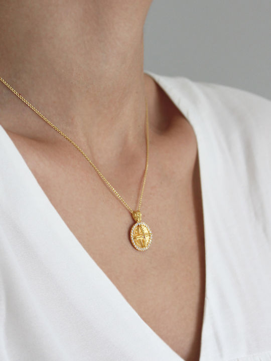 Kids Charm Pendant Constantine Coin from 9K Gold