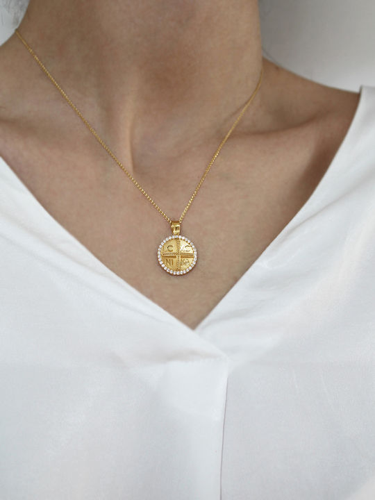 Kids Charm Pendant Constantine Coin in 9K Gold