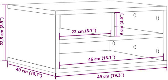 Printer Stand Grey Sonoma 49x40x22.5 cm from Treated Wood
