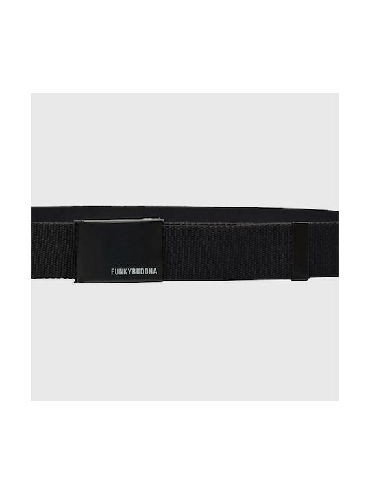 Funky Buddha Men's Fabric Belt Black