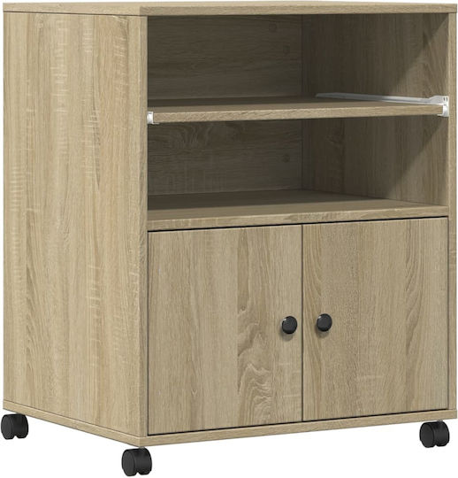 Stand with Casters Printer stand with wheels Sonoma Oak 60x48x74 cm - 840634 - Brown 840634