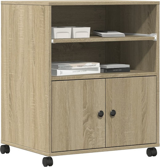 Stand with Casters Printer stand with wheels Sonoma Oak 60x48x74 cm - 840634 - Brown 840634