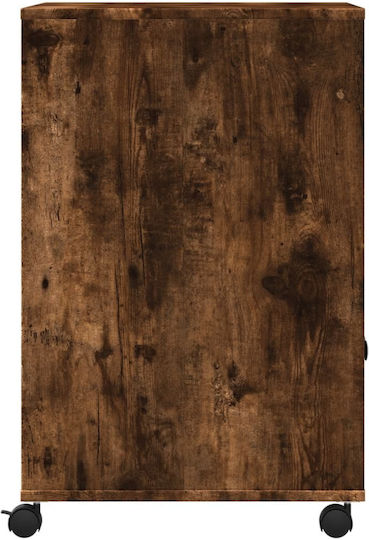 Druckerständer mit Rädern aus Räuchereiche 60 x 48 x 74 cm - 840636 - Braun