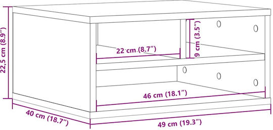 Table Stand Printer Stand Smoked Oak 49x40x22.5 cm Treated Wood 840594