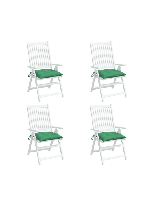 vidaXL Waterproof Garden Chair Cushion Green 4 Pieces 50x50cm