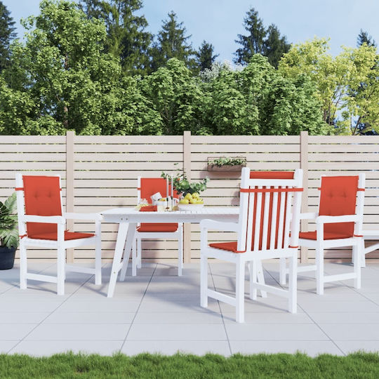 vidaXL Garden Chair Cushions Red 4 Pieces 50x100 cm