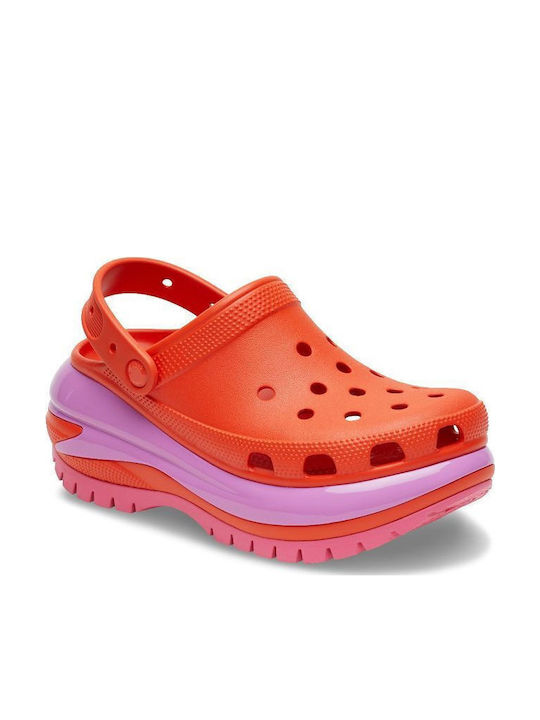 Crocs Classic Mega Crush Damen Clogs Rot