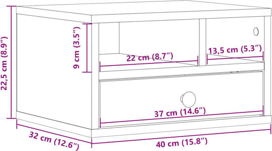 Printer Stand Sonoma Oak 40x32x22.5 cm from Treated Wood