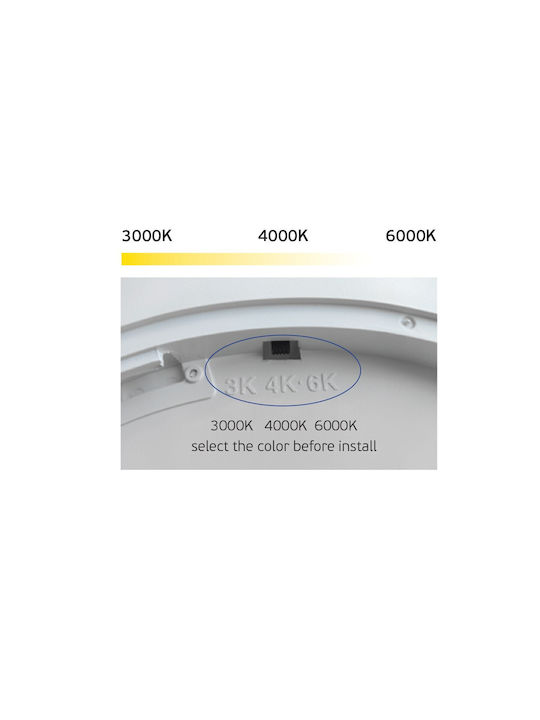 VK Lighting LED Panel 24W με Φυσικό Λευκό Φως
