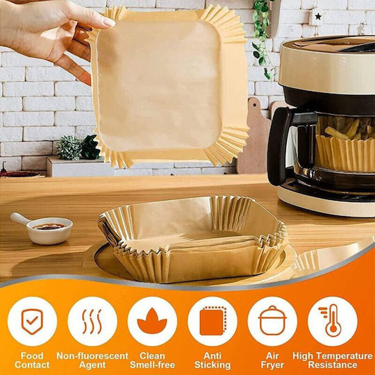 Αντικολλητικά Χαρτιά για Air Fryer 16x16εκ. 100τμχ