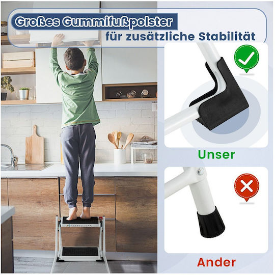 Costway Leiter Metallisch mit 2 Stufen 50cm