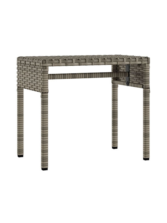 Deckchair Rattan with Cushion & Sunshade Gray with Table 200x55cm.