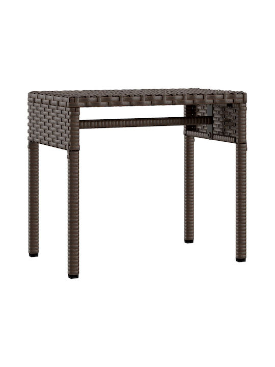 Deckchair Rattan with Cushion & Sunshade Brown with Table 200x55cm.