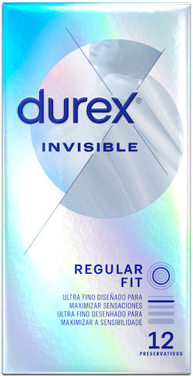 Durex Презервативи Invisible 12 бр 54 мм Тънки за Естествено Усещане Natural