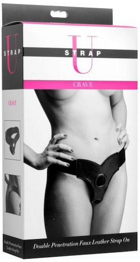 Strap U Penetration Harness με Διπλό Dildo σε Μωβ Χρώμα