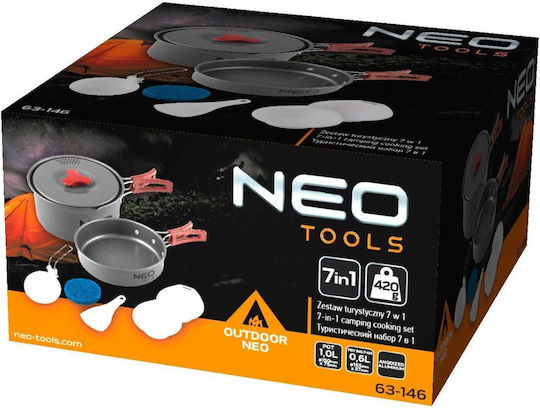 Neo Tools Κατσαρόλα για Camping 1lt 8τμχ