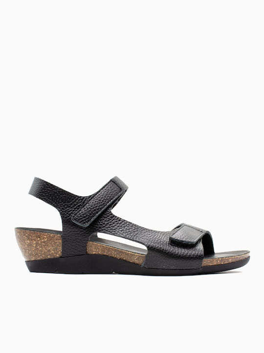 Take Me Leather Women's Flat Sandals in Black Color