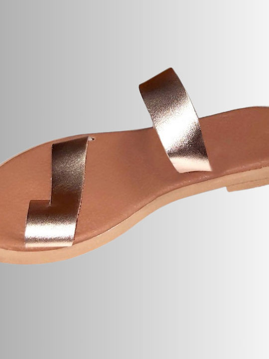 Nines Leather Women's Flat Sandals in Pink Color