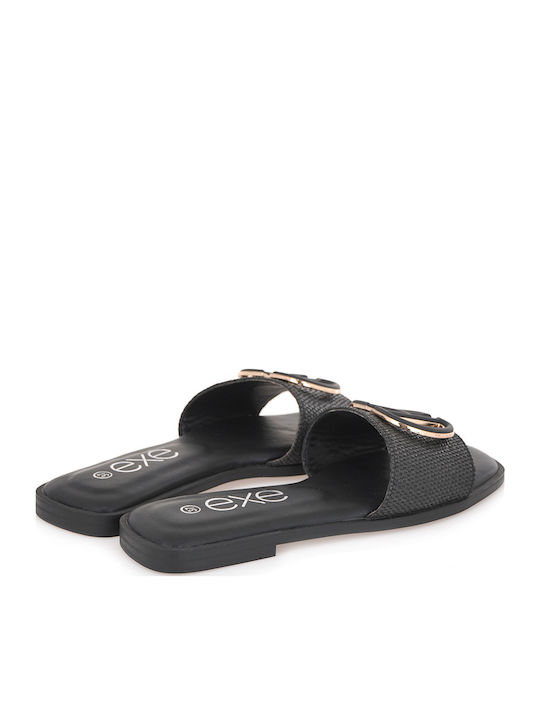 Women's Flat Sandals in Black Color