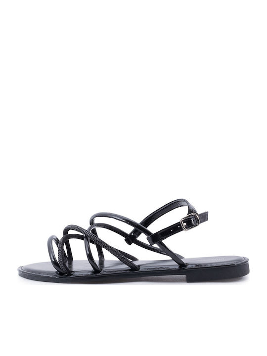 Women's Flat Sandals in Black Color