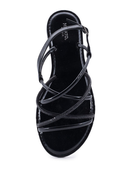 Women's Flat Sandals in Black Color
