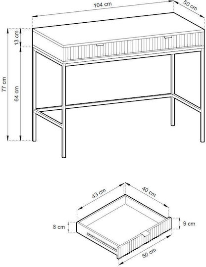 Nova Console Table Wood & Metal Green+ Gold L103.5xW50xH77.6cm Nova Console Table Wood & Metal Green+ Gold L103.5xW50xH77.6cm