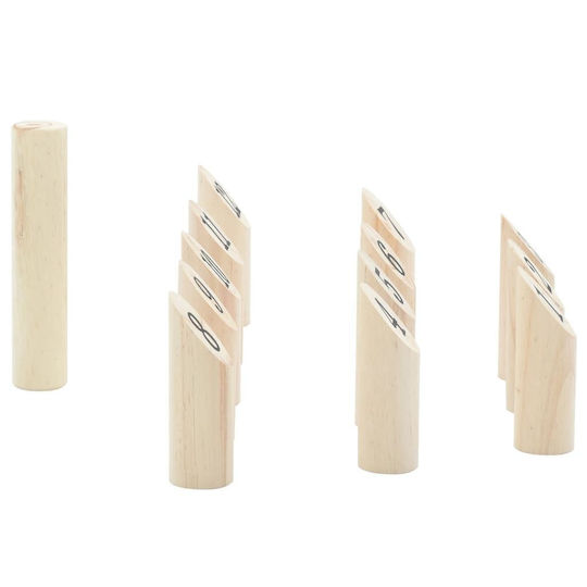 Set de joc Kubb cu 13 piese și husă de transport din lemn de pin solid