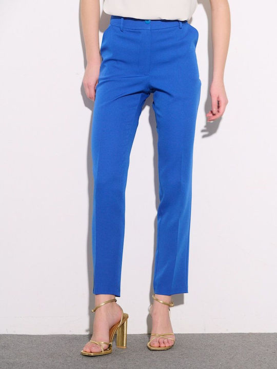 Damen Royal Blue Set mit Hoch tailliert Hose in Gerader Linie