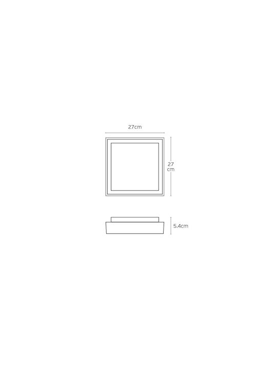 VK Lighting Panou LED Putere 24W cu Alb Cald Lumini 27x27cm.